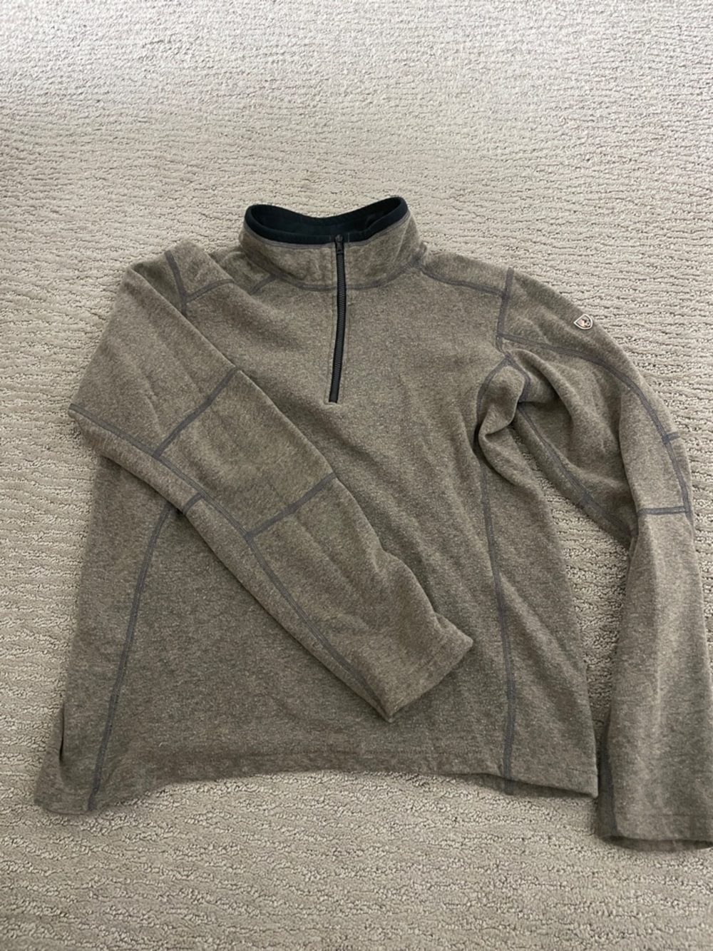 Kuhl Women's Quarter-Zip Sweater in Taupe Heather